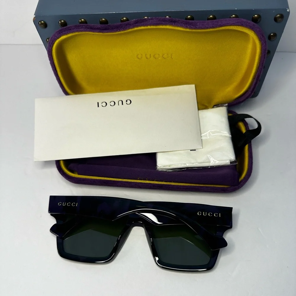 Gucci Men's GG0962Sm Acetate Rectangle Sunglasses